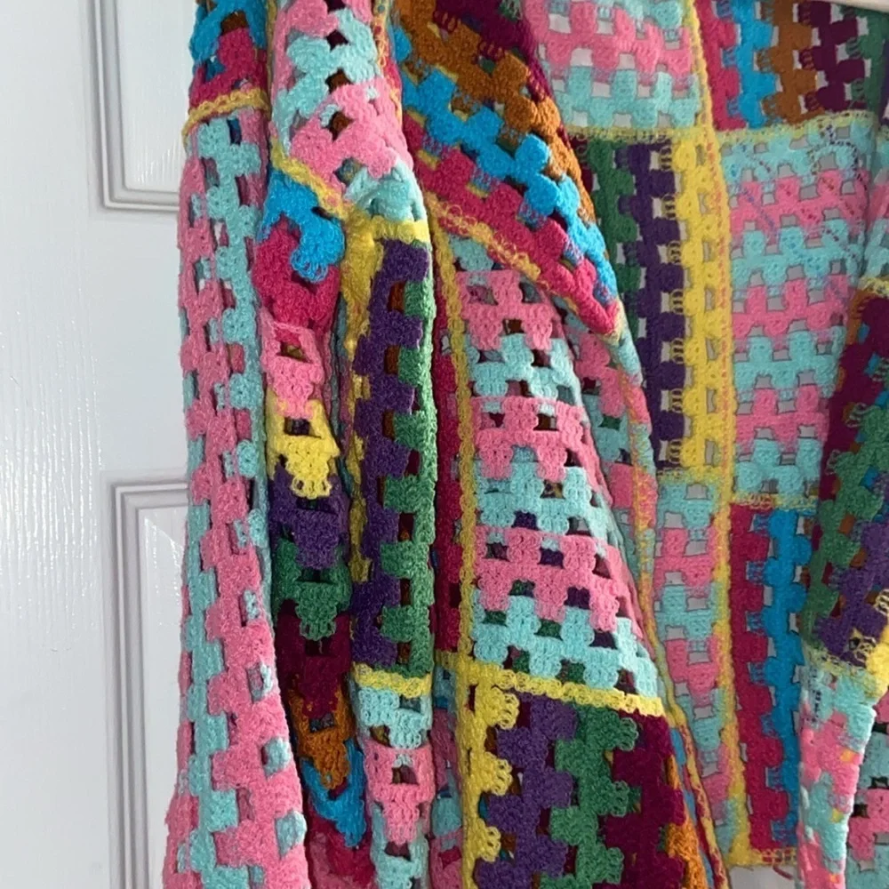 POL NWOT one size Granny Square Cardigan - Picture 3 of 6
